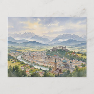 Salzburg Austria Panoramic View Postcard