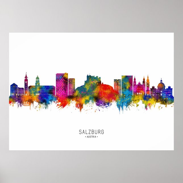 Salzburg Austria Skyline Poster (Front)