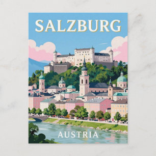 Salzburg Austria Travel Alpine Landmarks Postcard