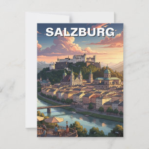 Salzburg Austria Travel Postcard