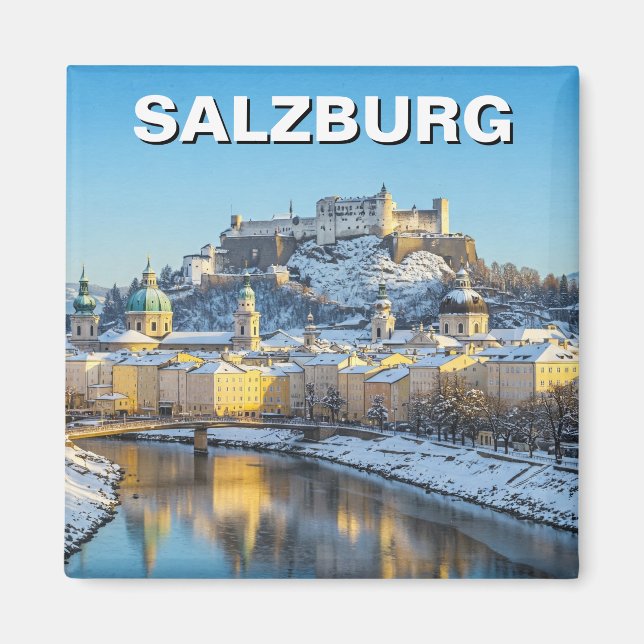 Salzburg Austria Travel Winter Magnet (Front)