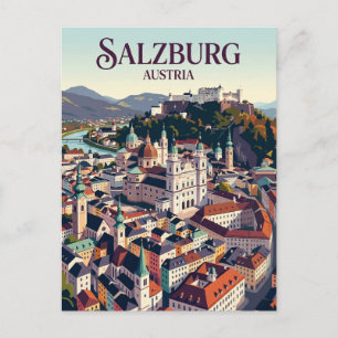 Salzburg Old Town (Altstadt) Austria Postcard
