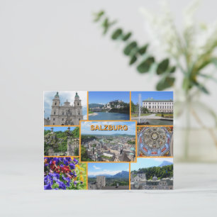 Salzburg Sightseeing Places Vacation Postcard