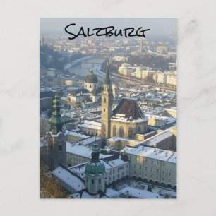 salzburg winter snow postcard