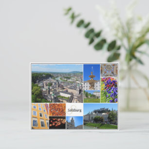 Salzburg World Traveller Sightseeing Collage Postcard