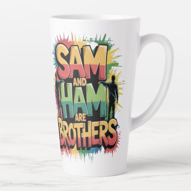 Sam & Ham are brothers Latte Mug (Right)