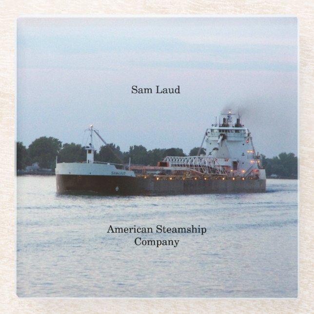 Sam Laud glass coaster (Front)