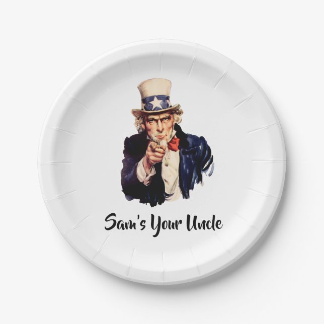 Sam’s Your Uncle Paper Plate (Front)