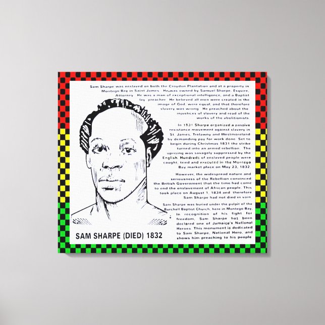 Sam Sharpe Jamaican Hero Canvas Print (Front)