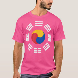 Sam Taegeuk Korean Symbol Tricolored With Trigram  T-Shirt