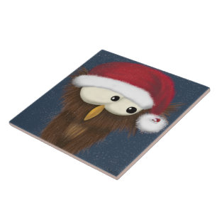 Sam The Cute and Festive Owl Painting Tile