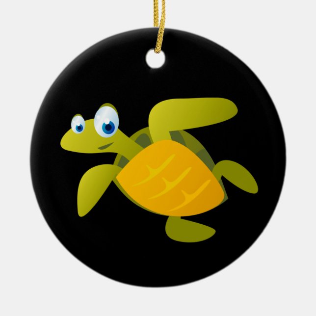 Sam The Sea Turtle Ceramic Tree Decoration (Front)