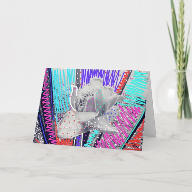 Samandra Flower Peace Prayer Folded Thank You Card (Front)