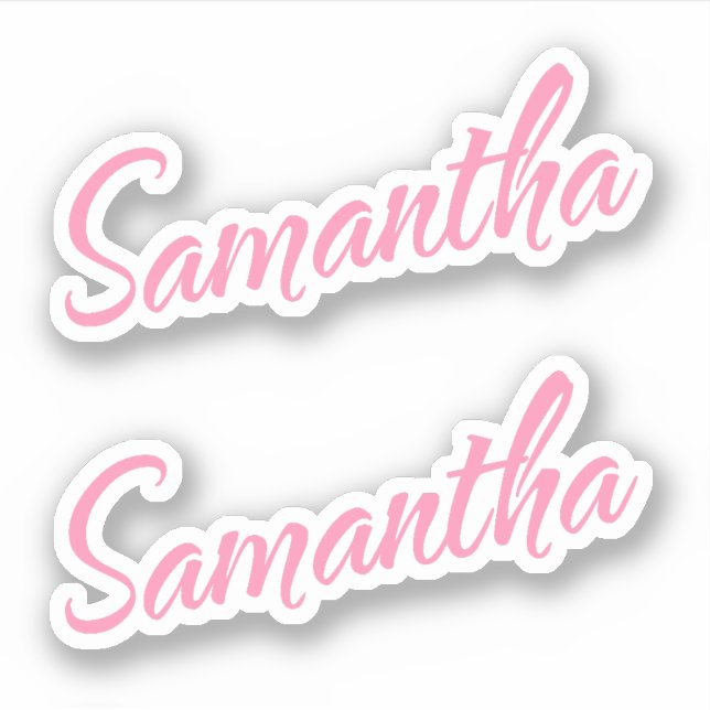 Samantha Decorative Name in Pink x2 Sticker (Front)