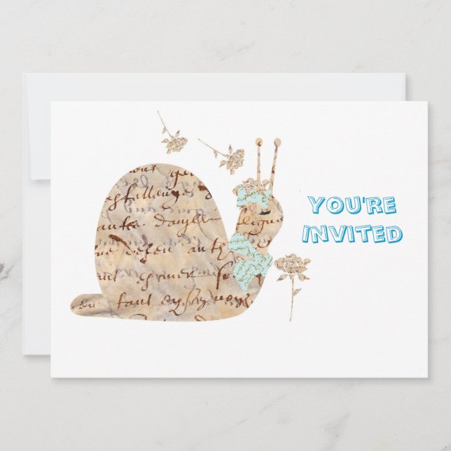 Samantha Escargot Snail Invitation (Front)