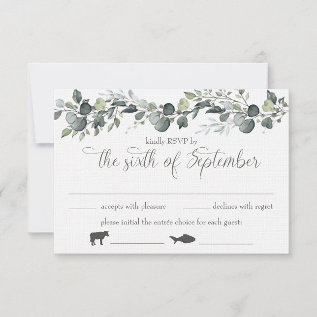 Samantha & Michael RSVP Card with meal options (Front)