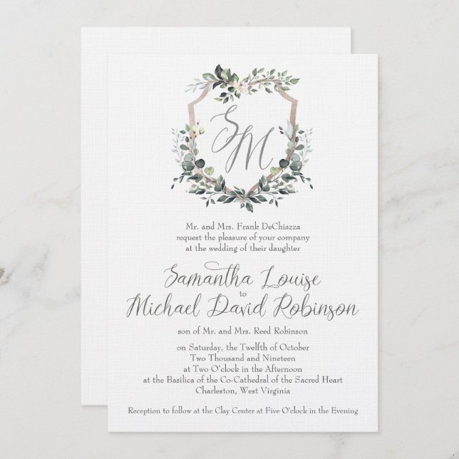 Samantha & Michael Wedding Invitation (Front/Back)
