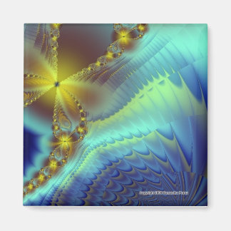 Samantha's Fractal Art - Golden Butterfly Magnet