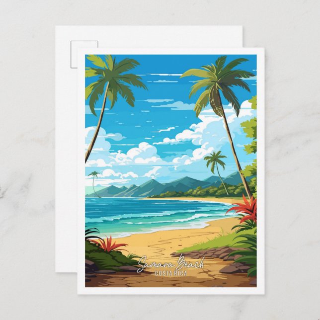 Samara Beach Costa Rica Vintage Travel Postcard (Front/Back)