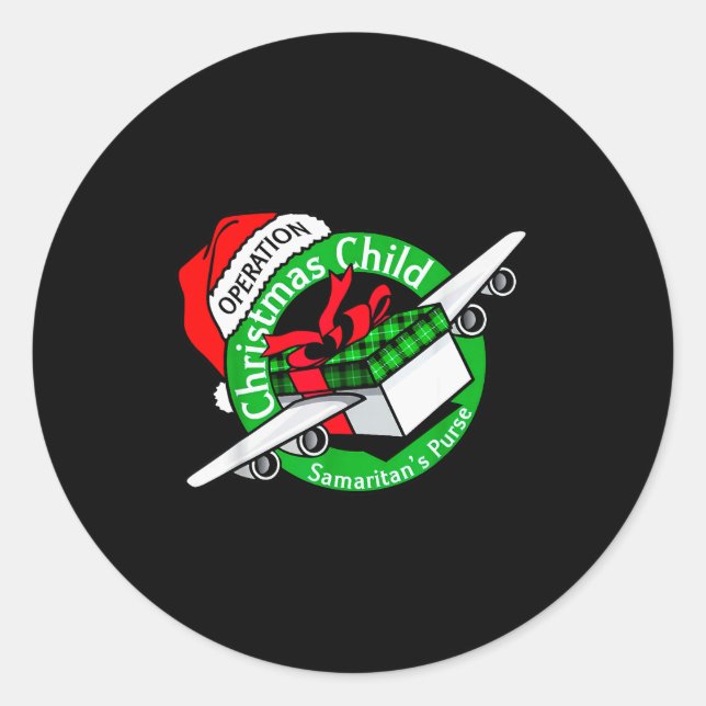 Samaritan's Purse Operation Christmas Child Funny  Classic Round Sticker (Front)