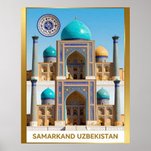 Samarkand Registan Uzbekistan Travel Poster