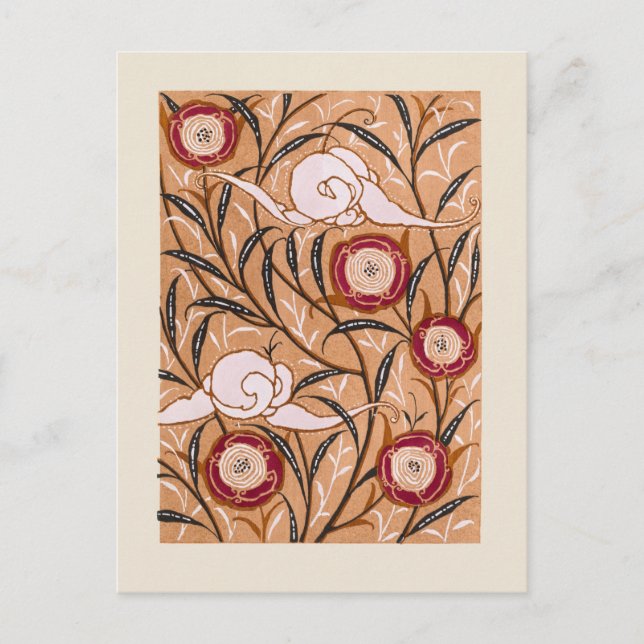 Samarkande, Art Nouveau Flower Pattern, Postcard (Front)