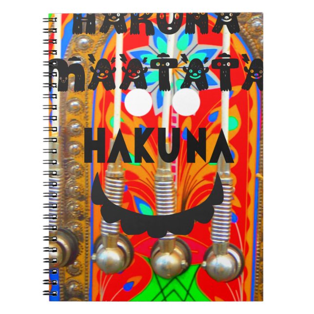 Samba Carnival colours Hakuna Matata blings.png Spiral Notebook (Front)
