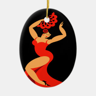 Samba / Flamenco Dancer Ceramic Tree Decoration