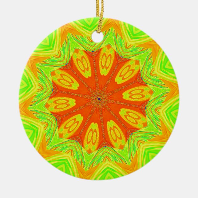Samba Motif Art Print Ceramic Tree Decoration (Front)