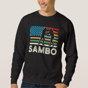 Sambo judo Wrestling Martial arts retro US Flag- w Sweatshirt