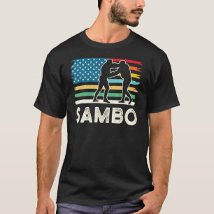 Sambo judo Wrestling Martial arts retro US Flag w T-Shirt
