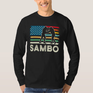 Sambo judo Wrestling Martial arts retro US Flag- w T-Shirt