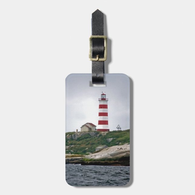 Sambro Island Lighthouse Luggage Tag (Front Vertical)