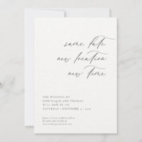 Same Date New Location New Time Change of Plans