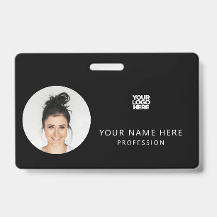 Same Front and Back Employee Photo, Logo, Name ID Badge