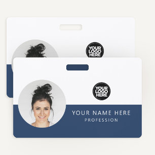 Same Front and Back   Employee Photo, Logo, Name ID Badge