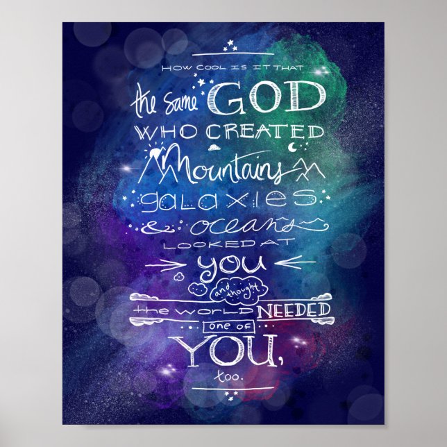 Same God who created mountains galaxies and oceans Poster (Front)