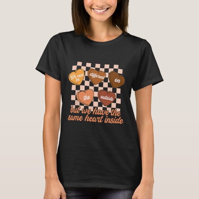 Same Heart Black History Month Chequered Candy Con T-Shirt (Front)