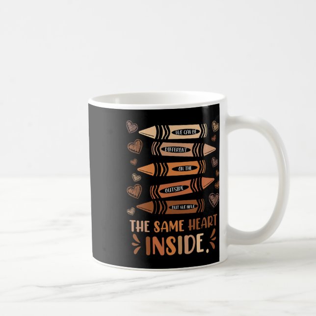 Same Heart Inside Black History Education Melanin  Coffee Mug (Right)