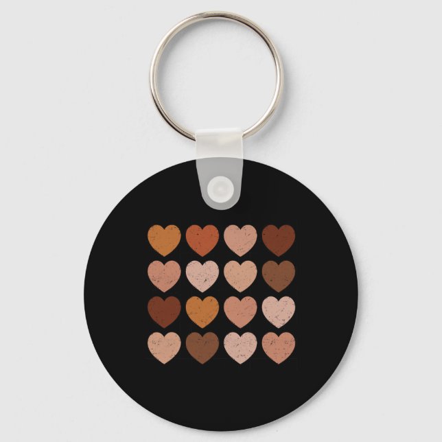 Same Heart Inside Black History Month Candy Heart  Key Ring (Front)