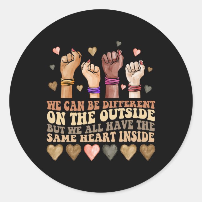 Same Heart Inside Juneteenth Black History Month W Classic Round Sticker (Front)
