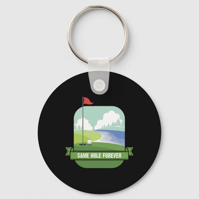 Same Hole Forever Funny Golf Bachelor Party Pre We Key Ring (Front)