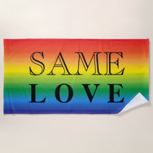 Same Love Ombre Rainbow Pride Summer Party Custom Beach Towel