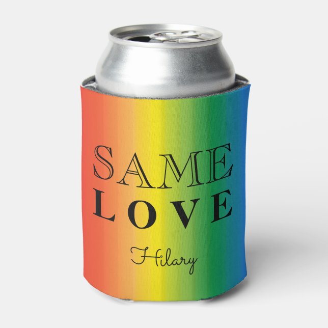 Same Love Ombre Rainbow Pride Summer Party Custom Can Cooler (Can Front)
