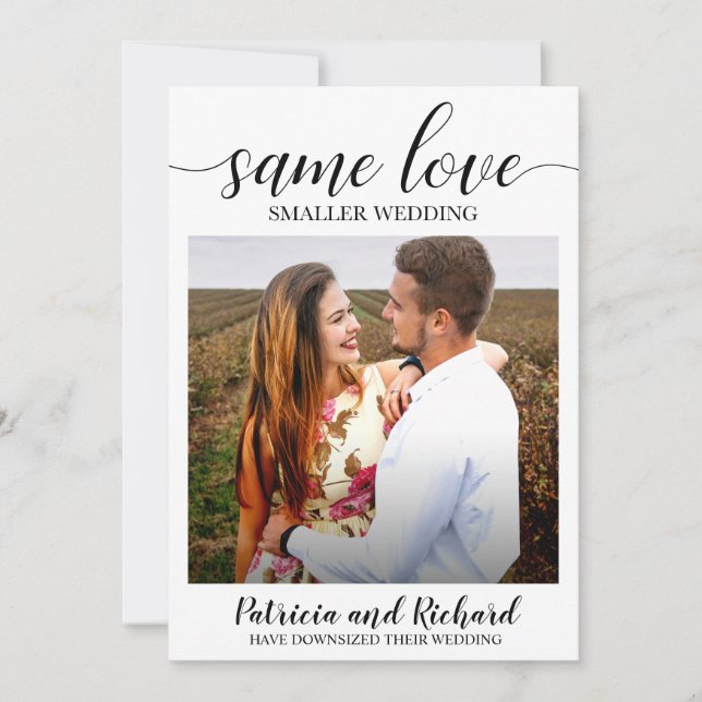 Same Love Smaller Wedding Downsize Wedding Invitation (Front)