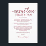 Same Love Smaller Wedding Downsize Wedding Invitation<br><div class="desc">Same Love Smaller Wedding Downsize Wedding Invitation</div>