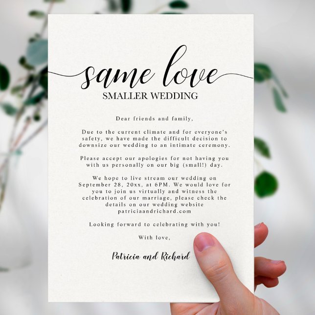 Same Love Smaller Wedding Downsize Wedding Invitation (Creator Uploaded)
