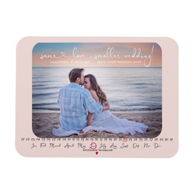 Same Love Smaller Wedding Save the Date Photo Magnet (Horizontal)