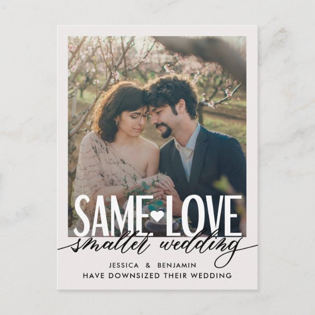 Same Love Smaller Wedding | Wedding Update Announcement Postcard (Front)