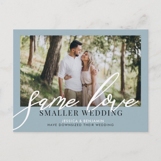 Same Love Smaller Wedding | Wedding Update Announcement Postcard (Front)